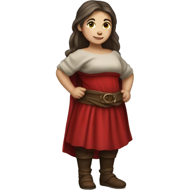 Female dwarf full body with red cloth emoji