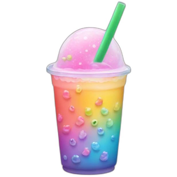 Regenbogen Bubble tea emoji