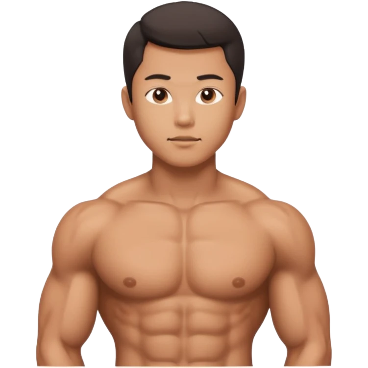 Asian guy hottie abs nowear emoji