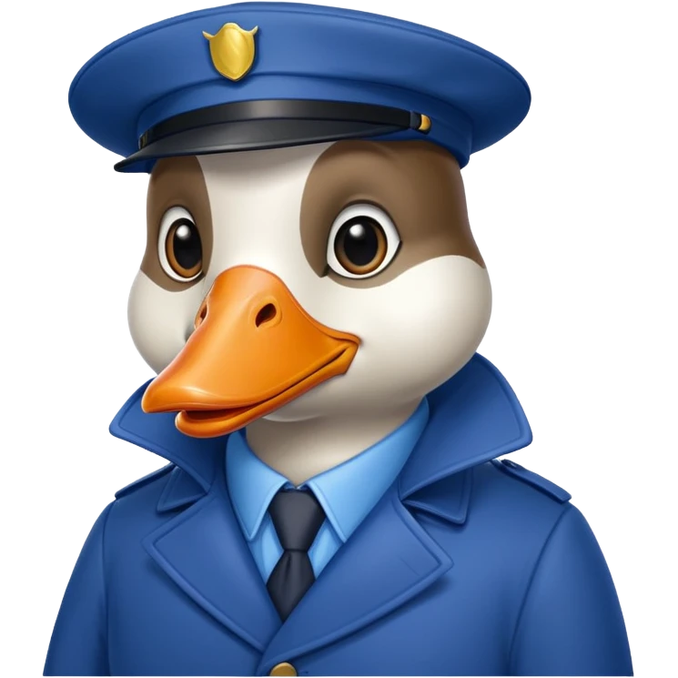 Detective goose, clothes blue emoji
