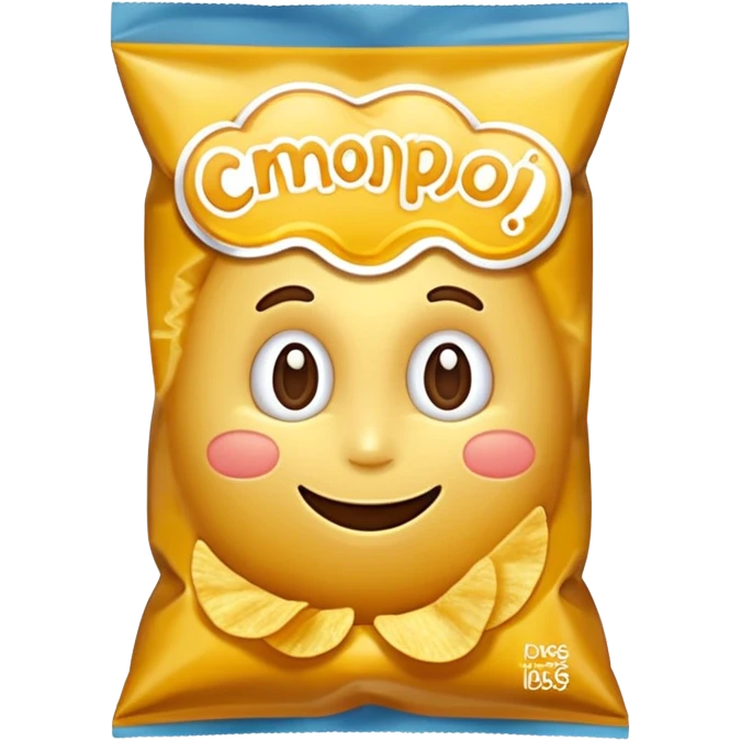 potato chip snacks bag no face emoji