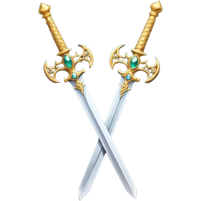 Two Golden royal swords emoji