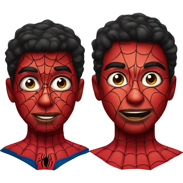 BOY FACE EMOJI WITH SPIDERMAN MAKEUP emoji