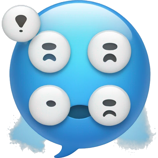one conversation blue bubble with network icon inside emoji
