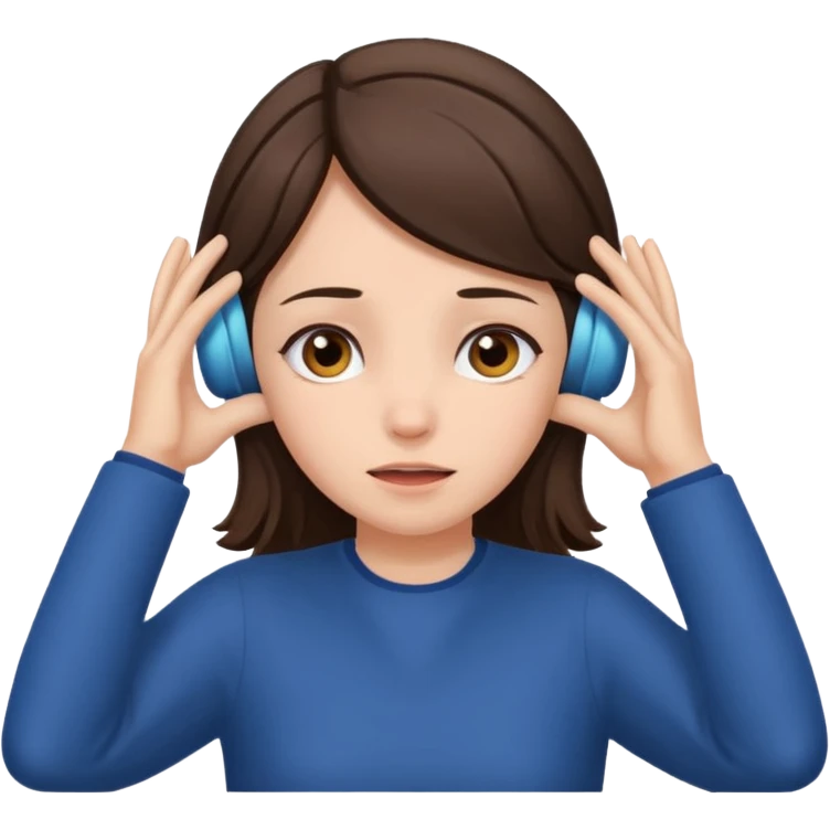 Girl covering ears emoji