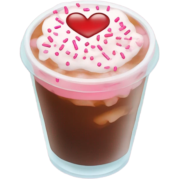 Valentine's themed iced americano emoji