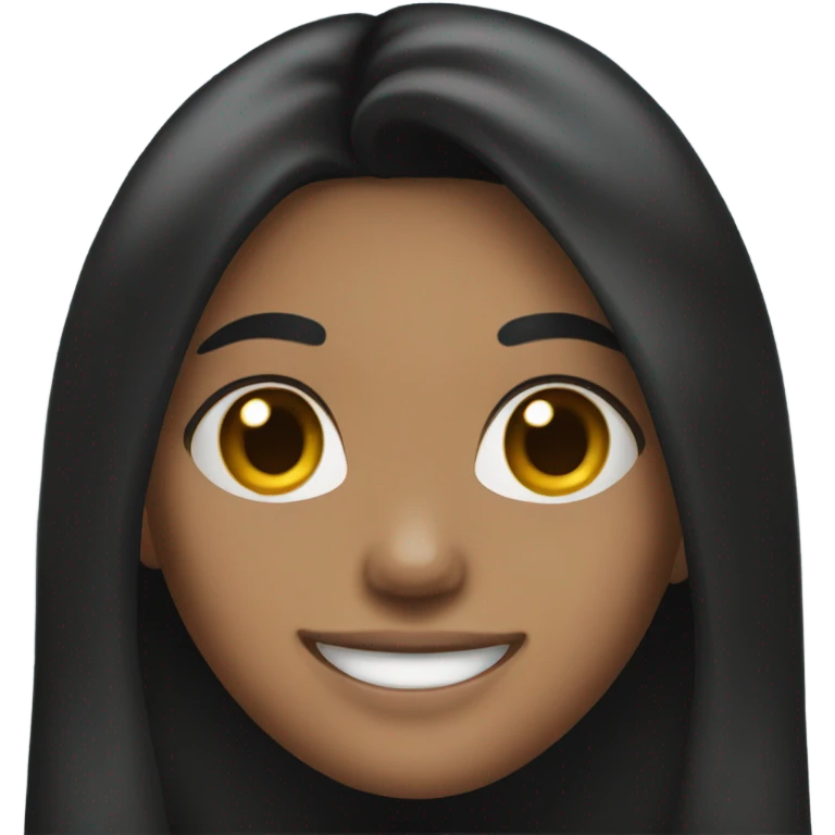 smiling girl with black hair emoji