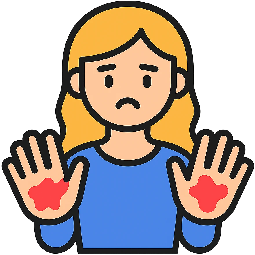 woman with blood on her hands colored icon emoji
