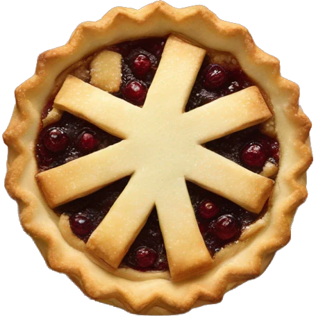 Mince pie with burgundy decoration emoji