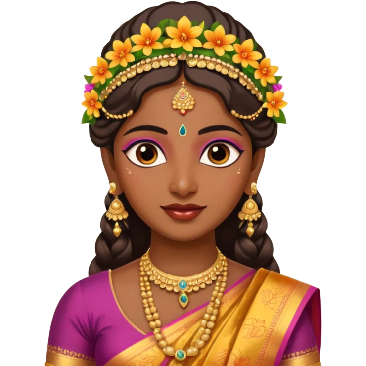 south indian bride getup. emoji