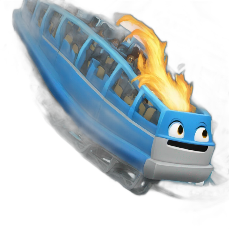 Blue Fire Rollercoaster emoji