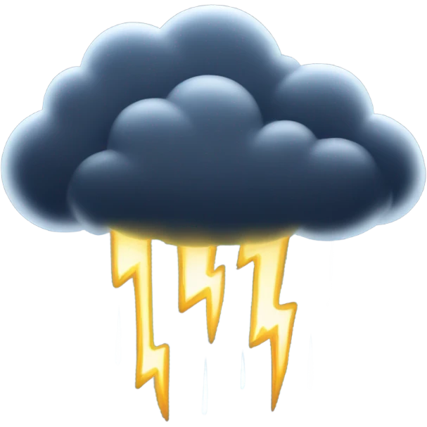 Cloud with rain and lightning  emoji
