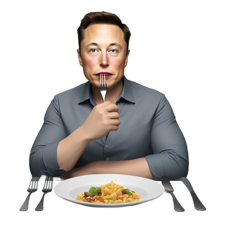 Elon musk eating  emoji