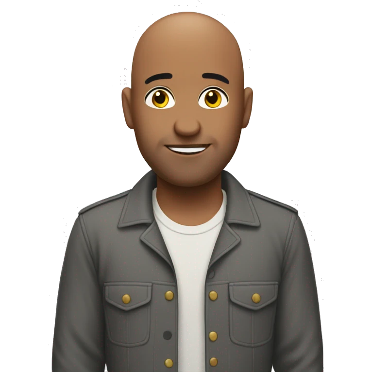 Gay bald guy with Stanley emoji