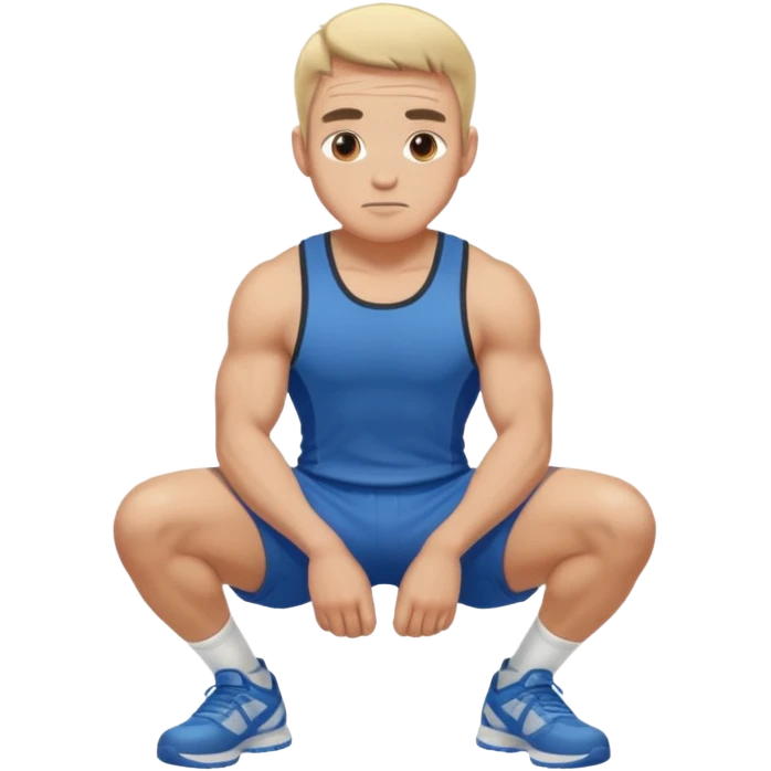 a man squats emoji