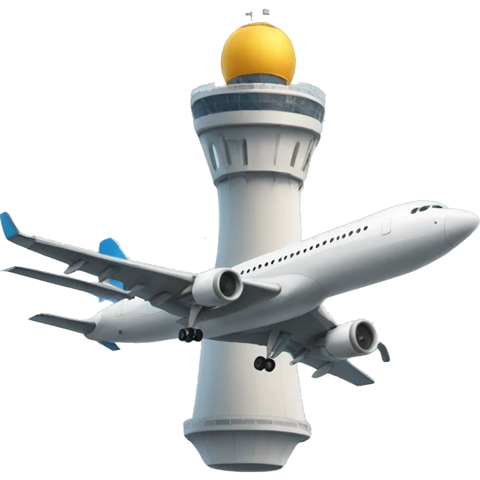 plane with tower emoji