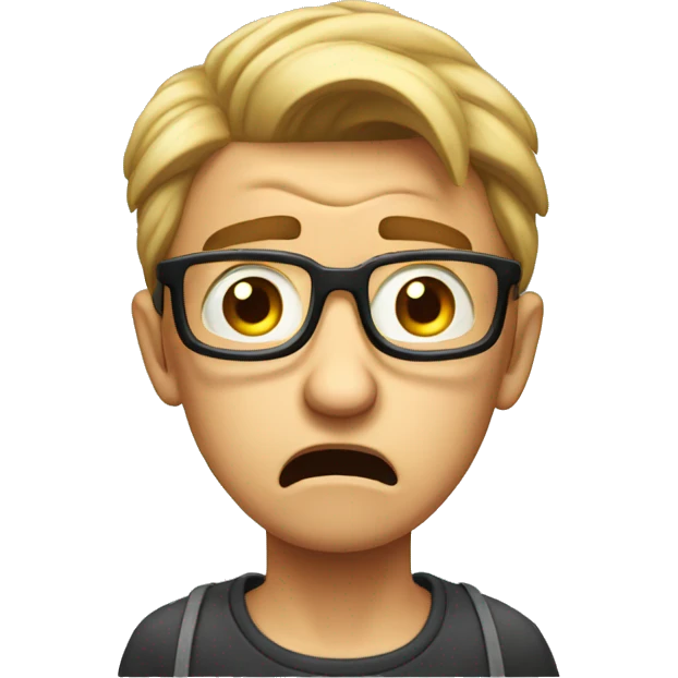 Scared nerd crying  emoji