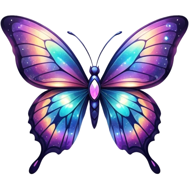 Shiny Glossy Glittery Sparkly Nebula Galaxy Crystal Butterfly emoji