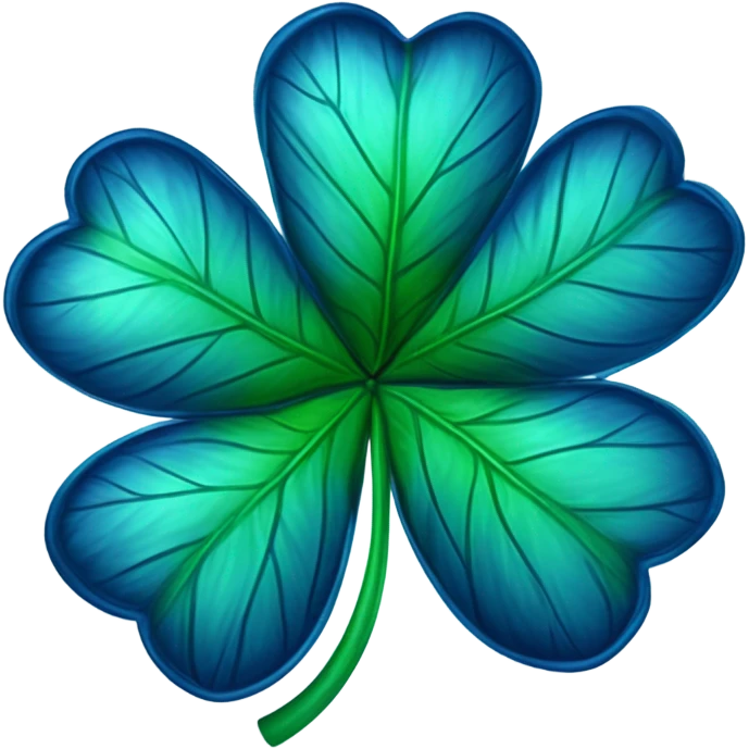 Four leaf blue clover emoji