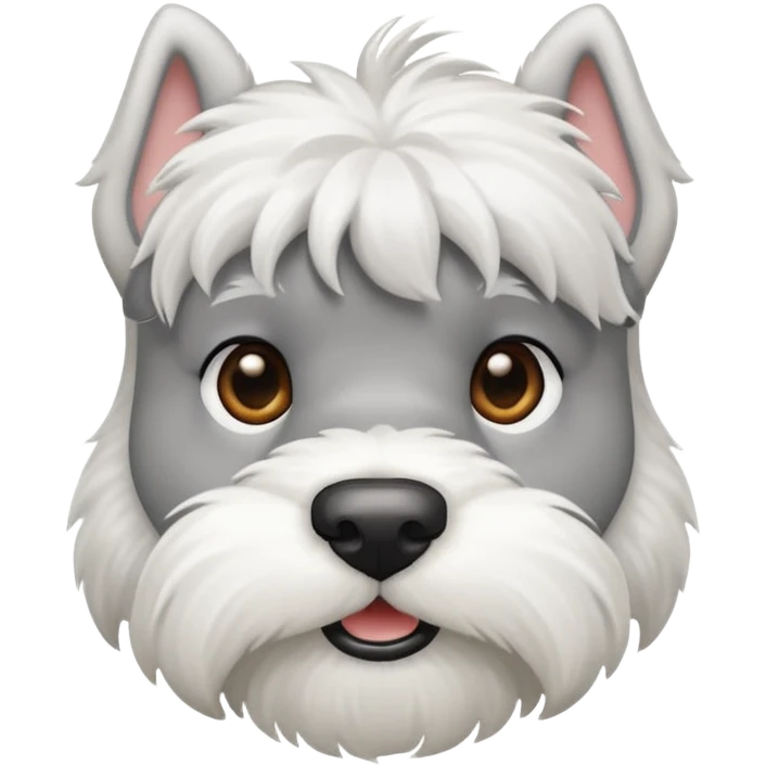 white schnauzer dog, friendly expression, iOS emoji style emoji