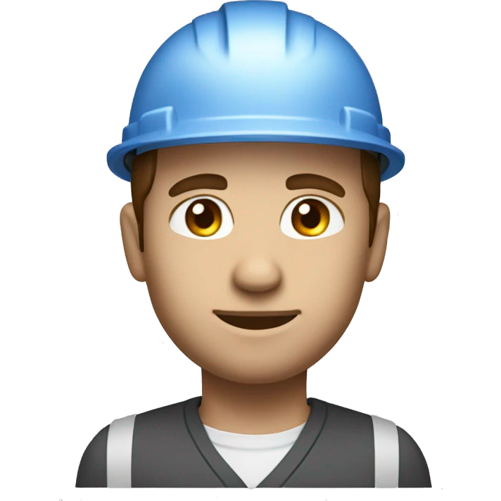 Blue eyes brown hair white hard hat architect emoji