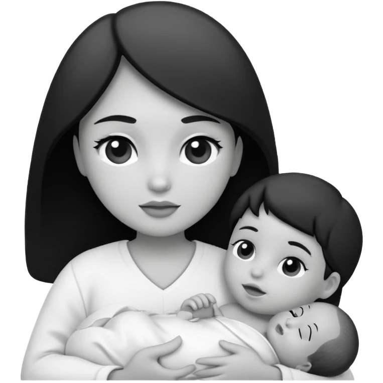 Newborn B&W with female emoji