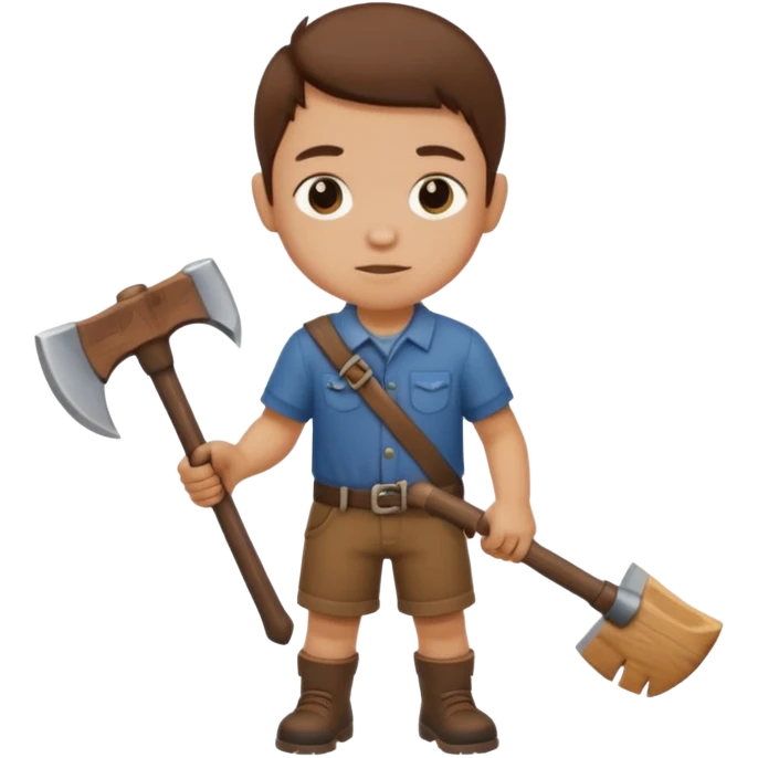 woodcutting child emoji