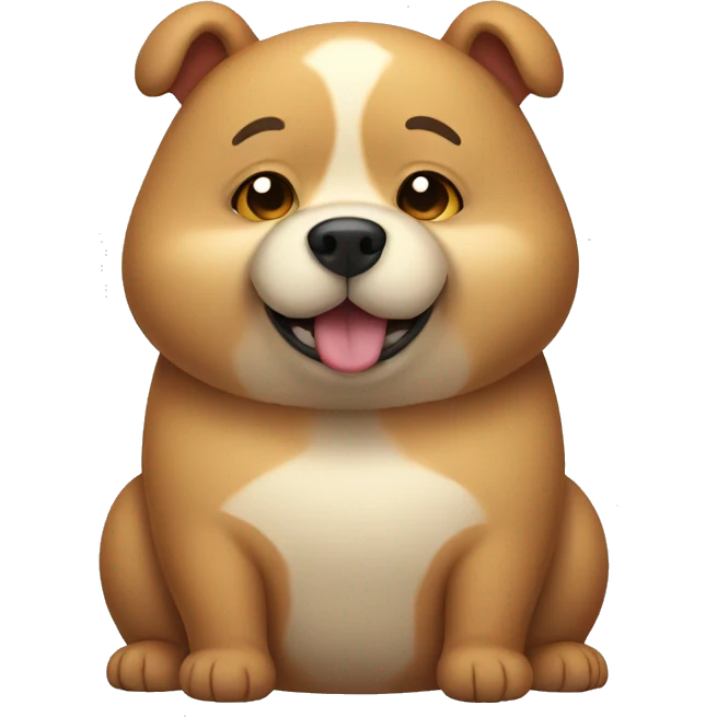 chubby dog bear with a belly emoji