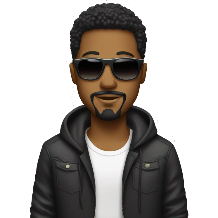 Black DJ with goatee and shades emoji