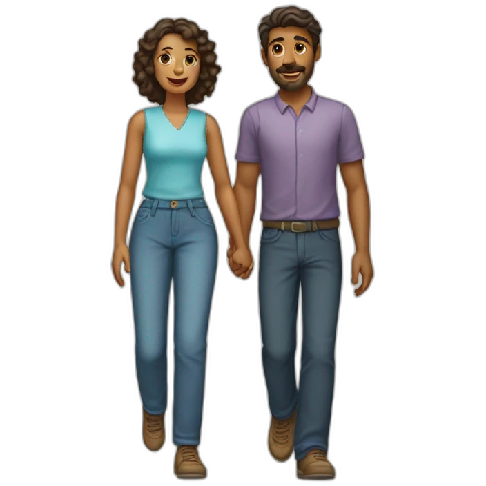 Pareja caminantes  emoji