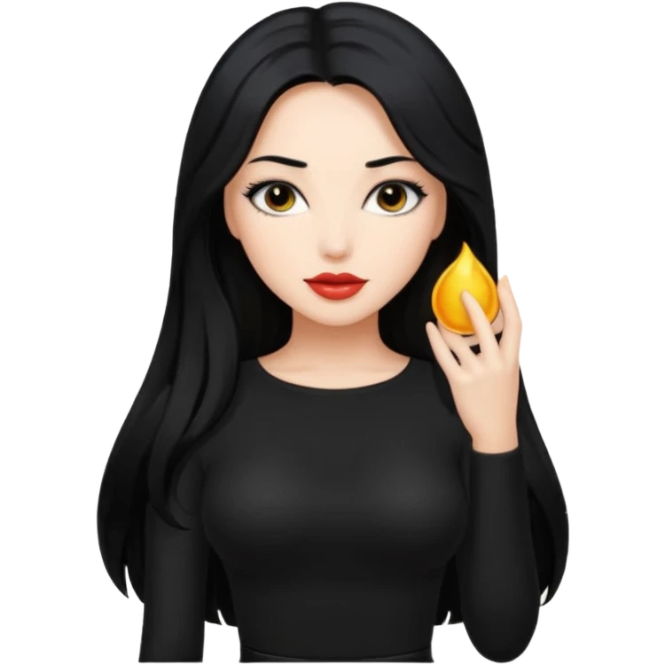 hot girl , long hair , sexy ,  rich , women love women , black ootd  emoji