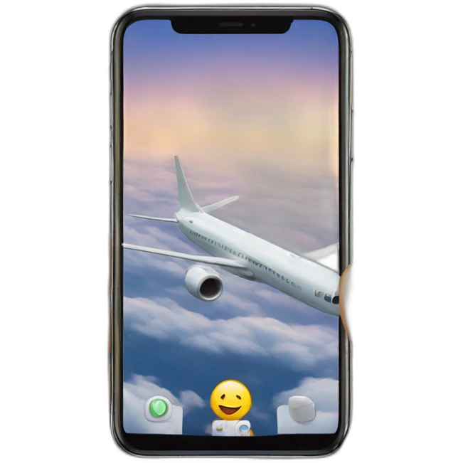 Taking pictures of plane emoji