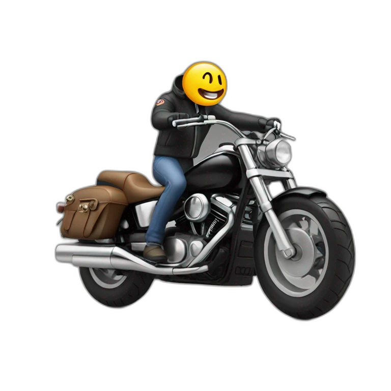 Squelette sur une moto emoji