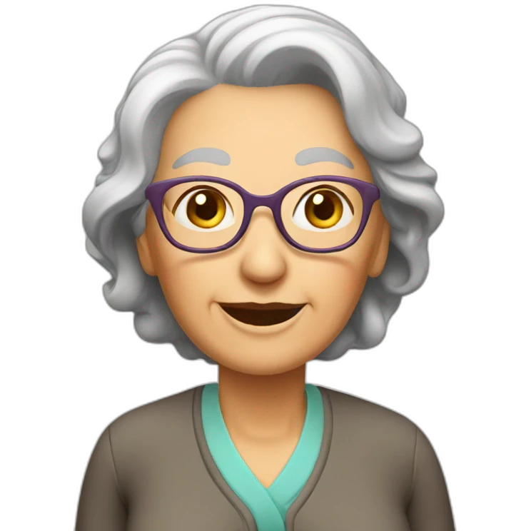 senior woman cane emoji
