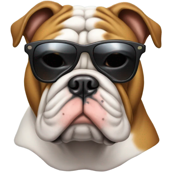 A bulldog wearing sunglasses emoji