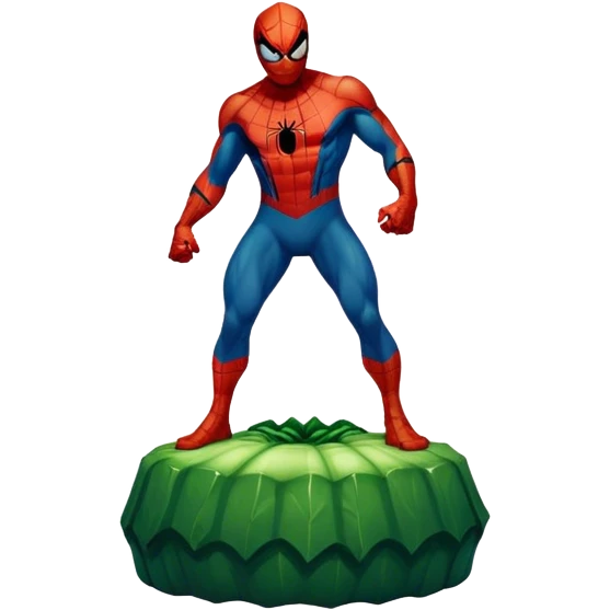 Spider-Man standing on top of the Hulk emoji