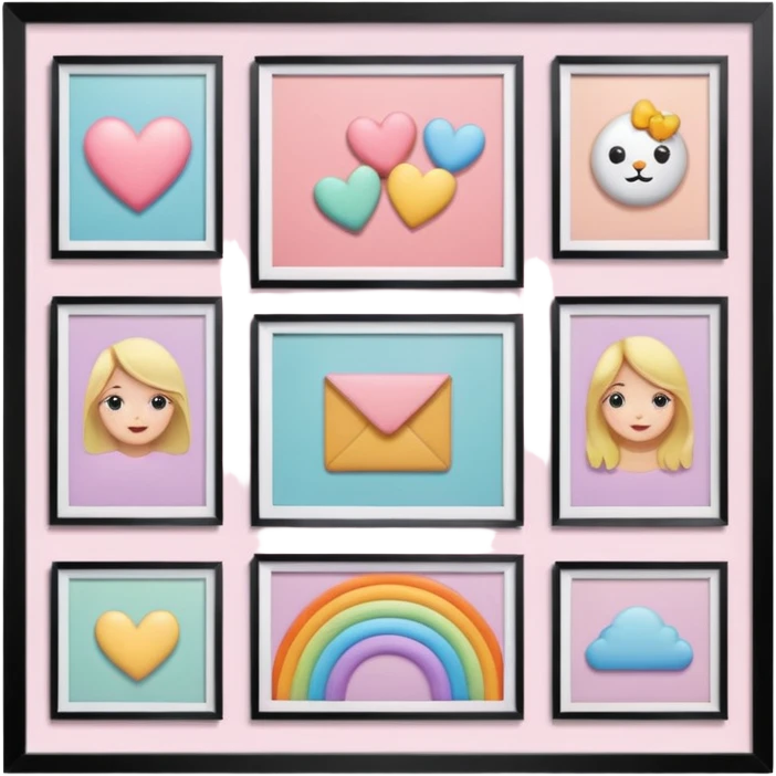 girly framed gallery of photos emoji