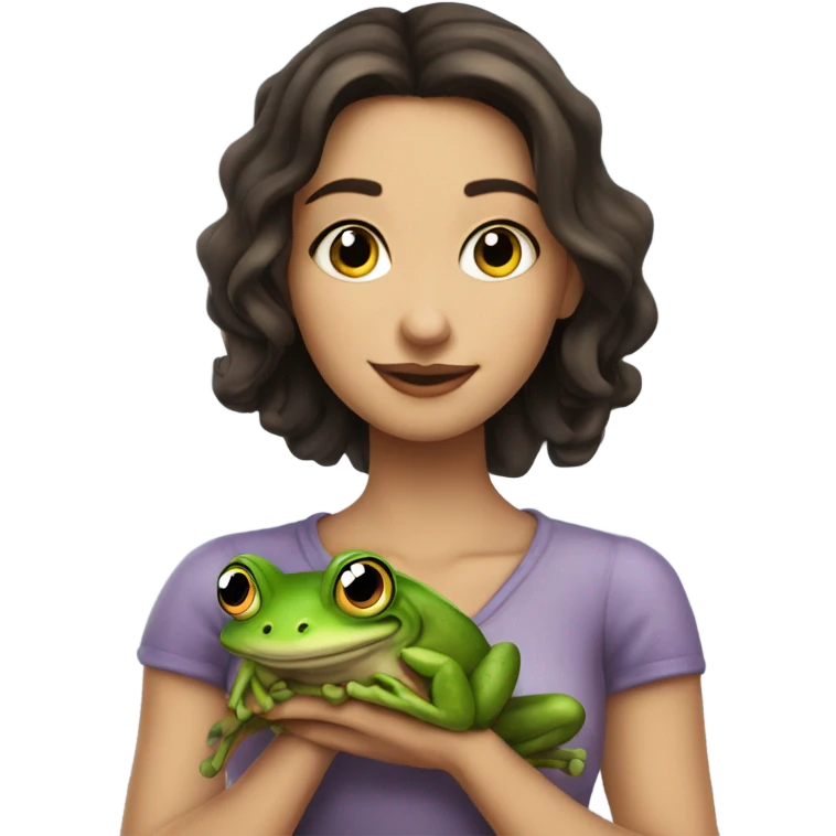 Bella Hadis with frog  emoji