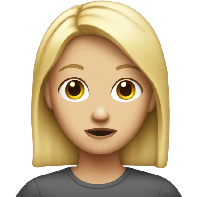 Blonde girl that is very confused  emoji