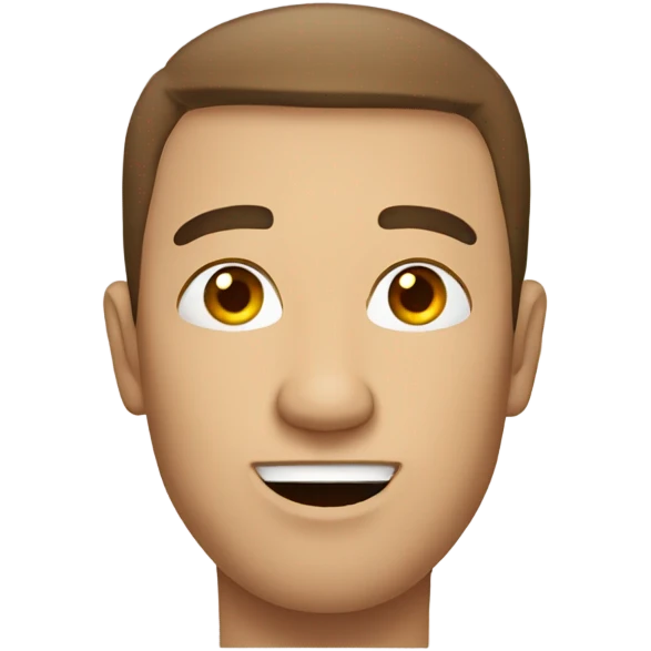 Flat face man  emoji