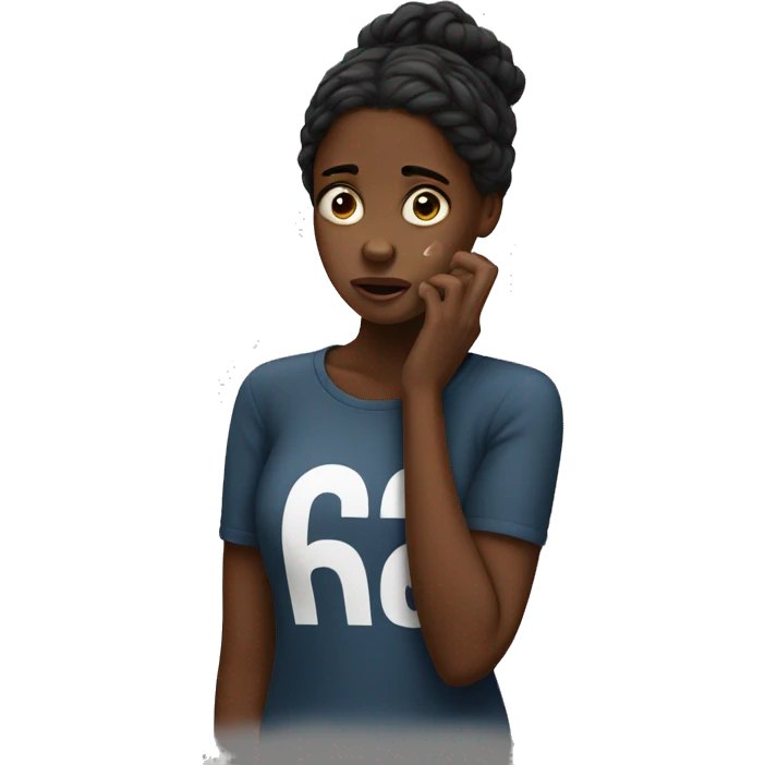 Black girl showing regret emoji