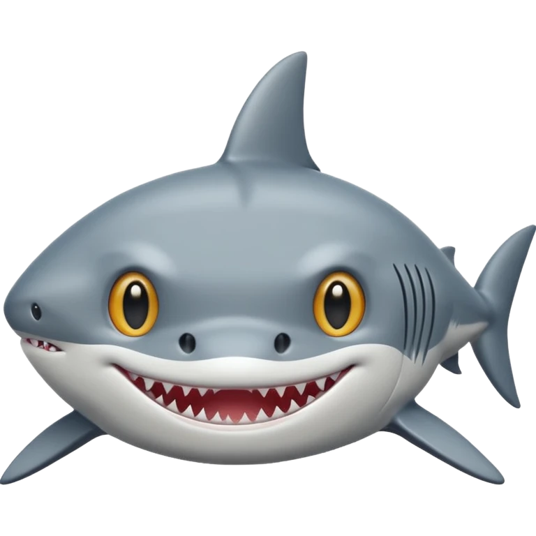 side view of shark body with a cat face emoji
