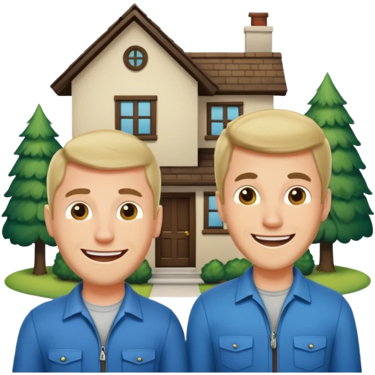 two guys trespassing their house emoji