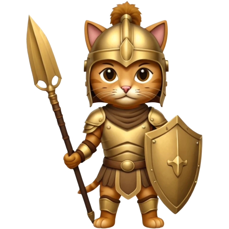cat dressed as a trojan warrior emoji
