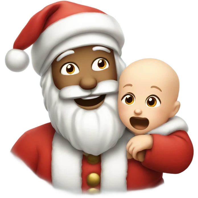 Happy Santa and crying baby  emoji