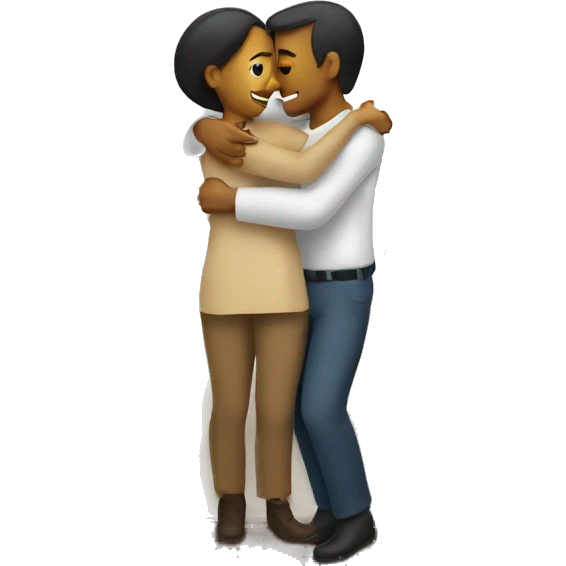woman hug man inn bed emoji