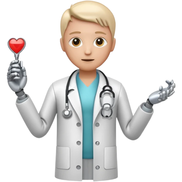 medical robot wearing a white coat and a stethoscope emoji