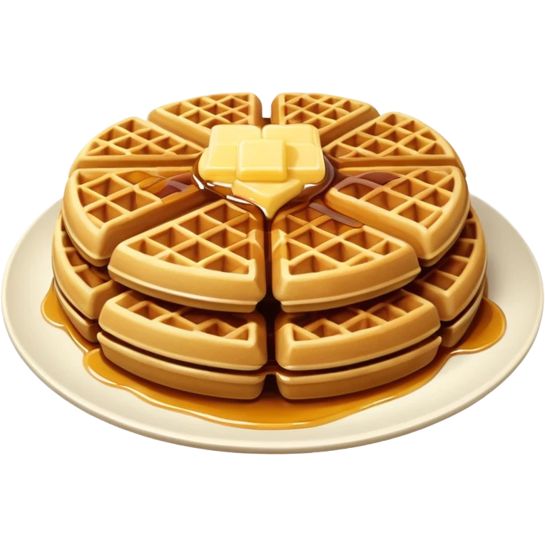 Realistic Waffles in a plate emoji