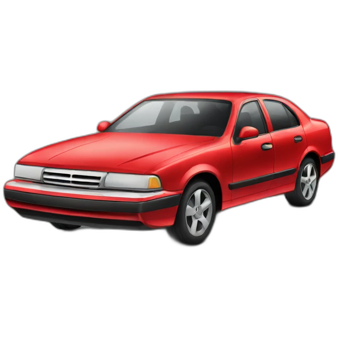modern sedan vehicle in red color emoji