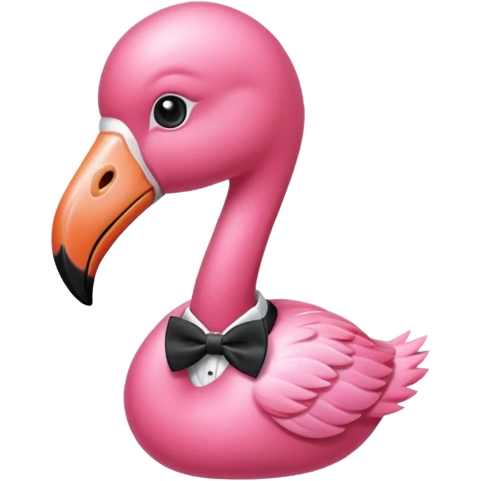 Baby pink Flamingo wearing a bow tie  emoji